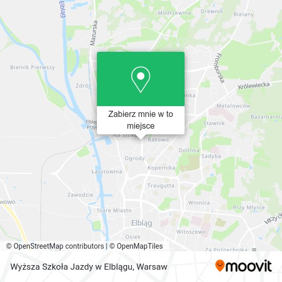 Mapa Wyższa Szkoła Jazdy w Elblągu