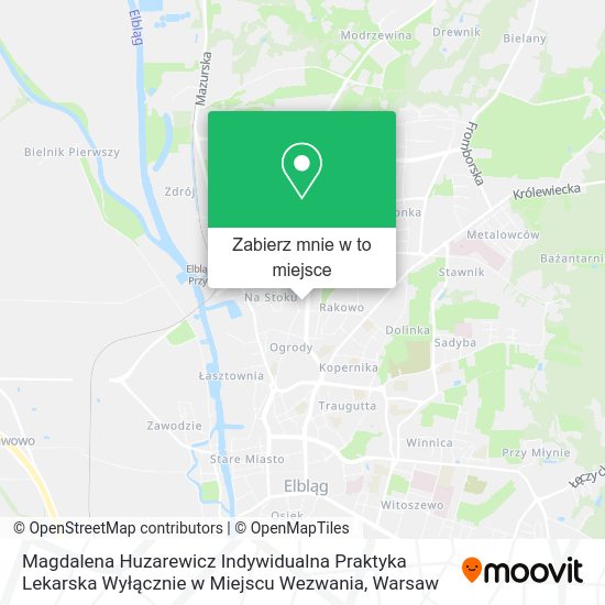Mapa Magdalena Huzarewicz Indywidualna Praktyka Lekarska Wyłącznie w Miejscu Wezwania