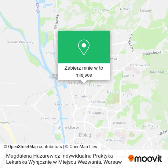 Mapa Magdalena Huzarewicz Indywidualna Praktyka Lekarska Wyłącznie w Miejscu Wezwania
