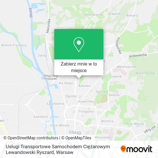 Mapa Usługi Transportowe Samochodem Ciężarowym Lewandowski Ryszard