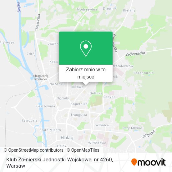 Mapa Klub Żołnierski Jednostki Wojskowej nr 4260