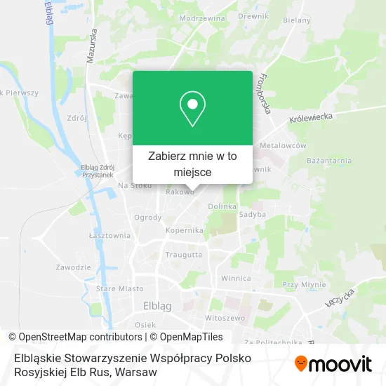 Mapa Elbląskie Stowarzyszenie Współpracy Polsko Rosyjskiej Elb Rus