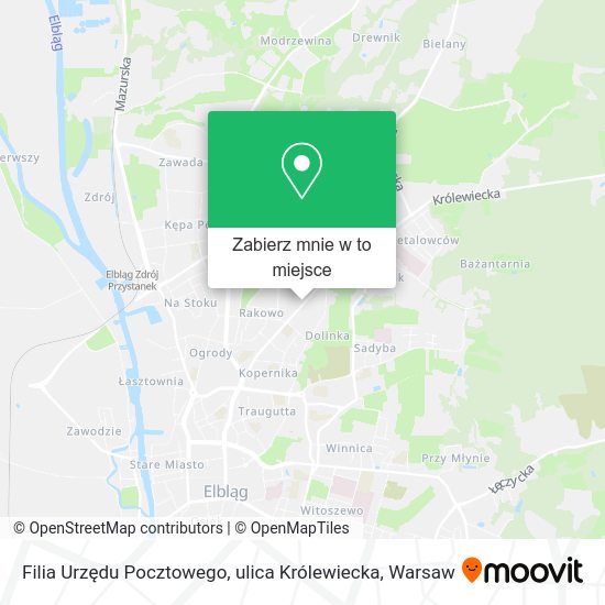 Mapa Filia Urzędu Pocztowego, ulica Królewiecka