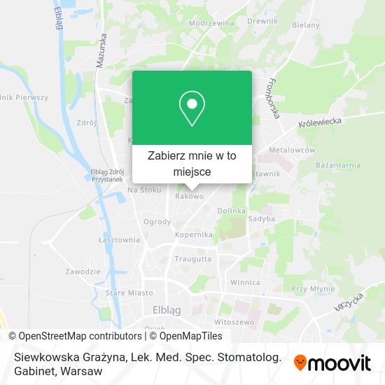 Mapa Siewkowska Grażyna, Lek. Med. Spec. Stomatolog. Gabinet