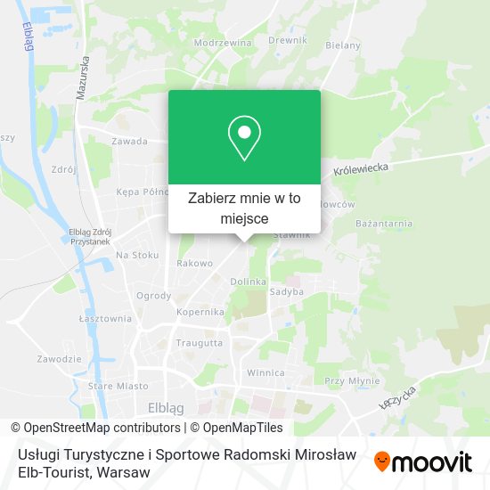 Mapa Usługi Turystyczne i Sportowe Radomski Mirosław Elb-Tourist