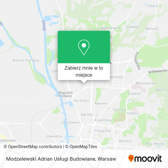 Mapa Modzelewski Adrian Usługi Budowlane