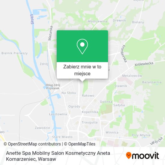 Mapa Anette Spa Mobilny Salon Kosmetyczny Aneta Komarzeniec