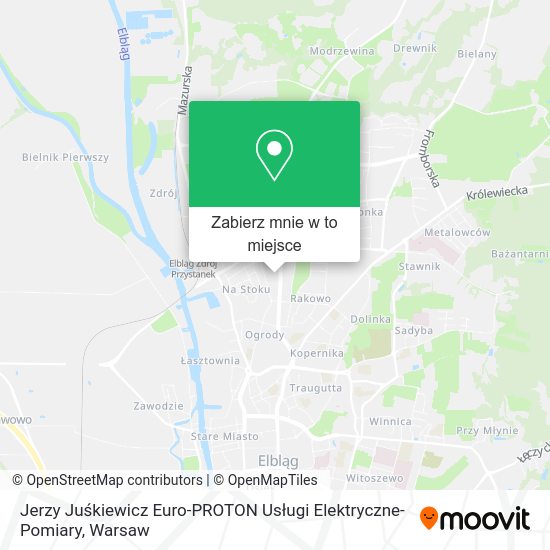 Mapa Jerzy Juśkiewicz Euro-PROTON Usługi Elektryczne-Pomiary