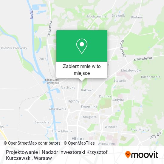 Mapa Projektowanie i Nadzór Inwestorski Krzysztof Kurczewski