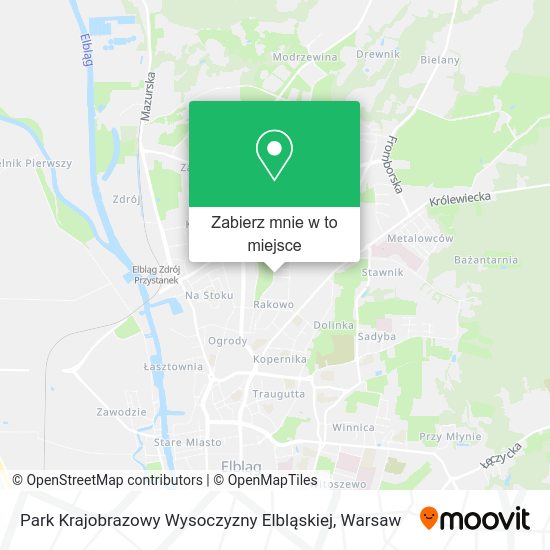 Mapa Park Krajobrazowy Wysoczyzny Elbląskiej