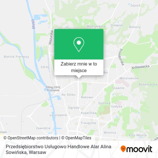 Mapa Przedsiębiorstwo Usługowo Handlowe Alar Alina Sowińska