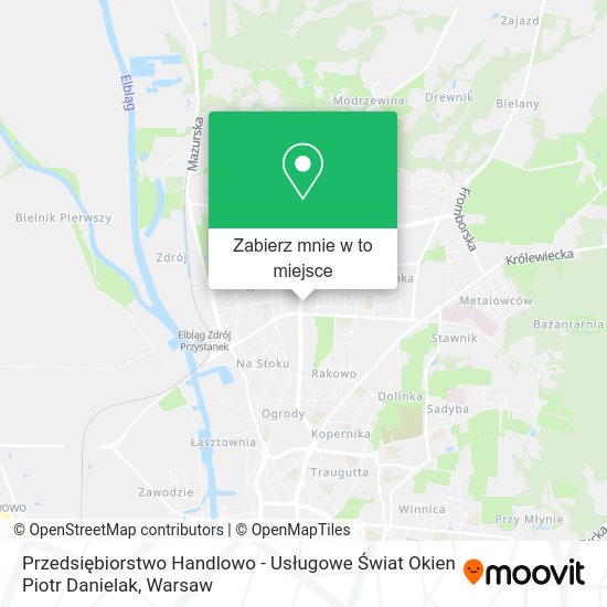 Mapa Przedsiębiorstwo Handlowo - Usługowe Świat Okien Piotr Danielak