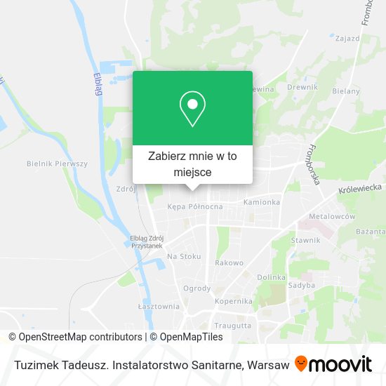 Mapa Tuzimek Tadeusz. Instalatorstwo Sanitarne