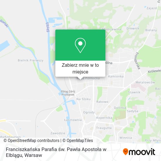 Mapa Franciszkańska Parafia św. Pawła Apostoła w Elblągu