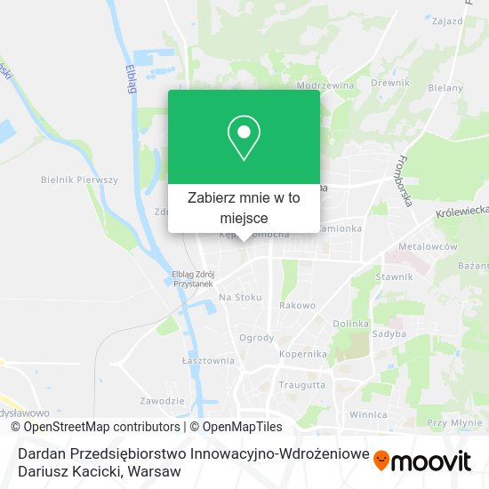 Mapa Dardan Przedsiębiorstwo Innowacyjno-Wdrożeniowe Dariusz Kacicki