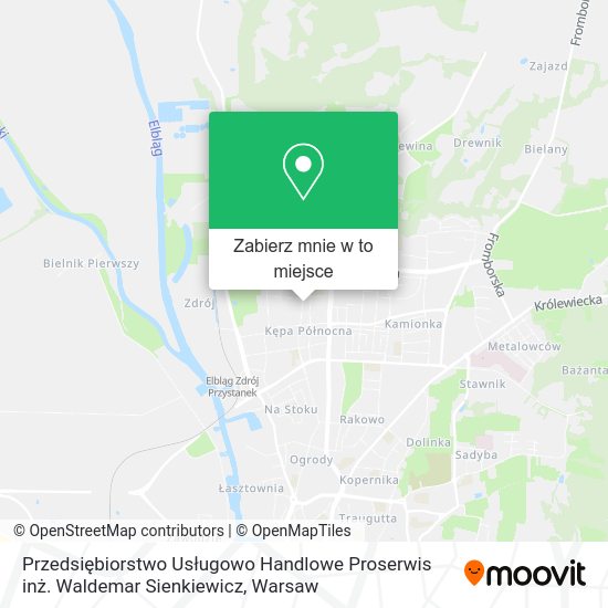 Mapa Przedsiębiorstwo Usługowo Handlowe Proserwis inż. Waldemar Sienkiewicz