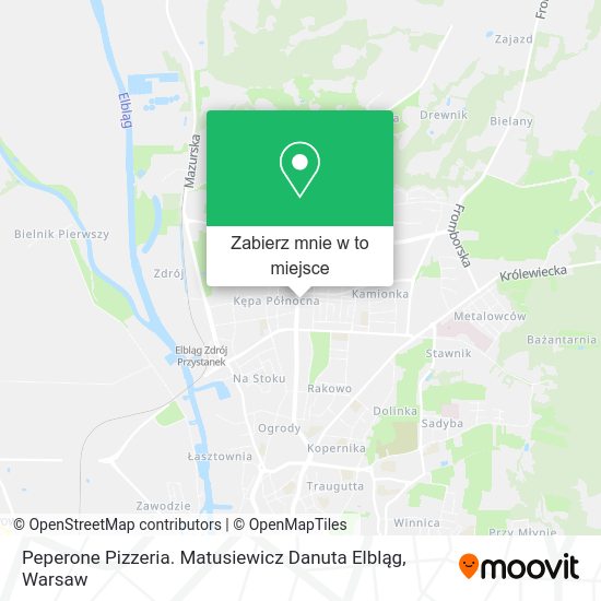 Mapa Peperone Pizzeria. Matusiewicz Danuta Elbląg