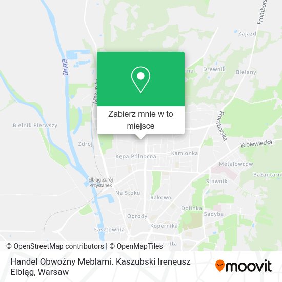 Mapa Handel Obwoźny Meblami. Kaszubski Ireneusz Elbląg