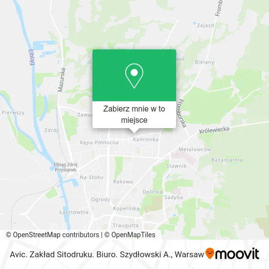 Mapa Avic. Zakład Sitodruku. Biuro. Szydłowski A.