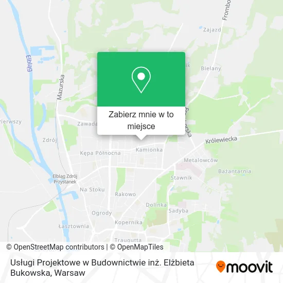 Mapa Usługi Projektowe w Budownictwie inż. Elżbieta Bukowska