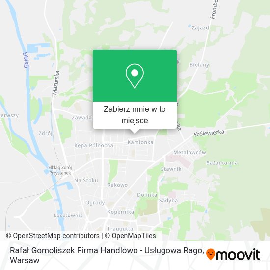 Mapa Rafał Gomoliszek Firma Handlowo - Usługowa Rago