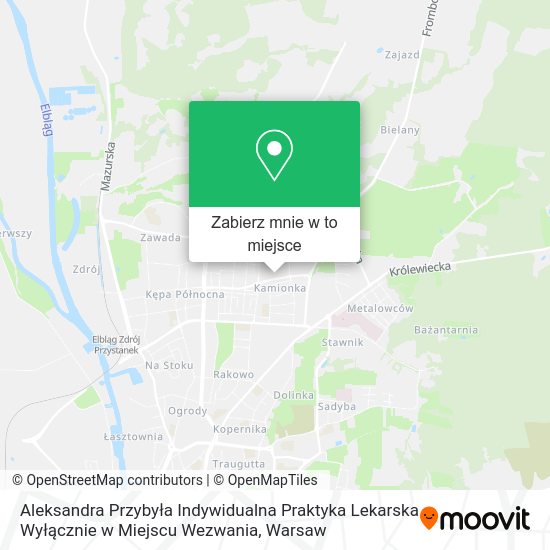 Mapa Aleksandra Przybyła Indywidualna Praktyka Lekarska Wyłącznie w Miejscu Wezwania