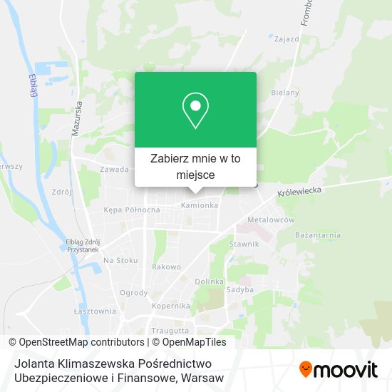 Mapa Jolanta Klimaszewska Pośrednictwo Ubezpieczeniowe i Finansowe