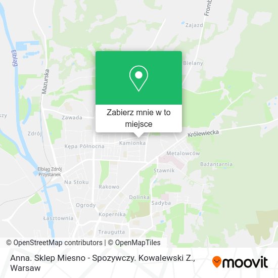 Mapa Anna. Sklep Miesno - Spozywczy. Kowalewski Z.