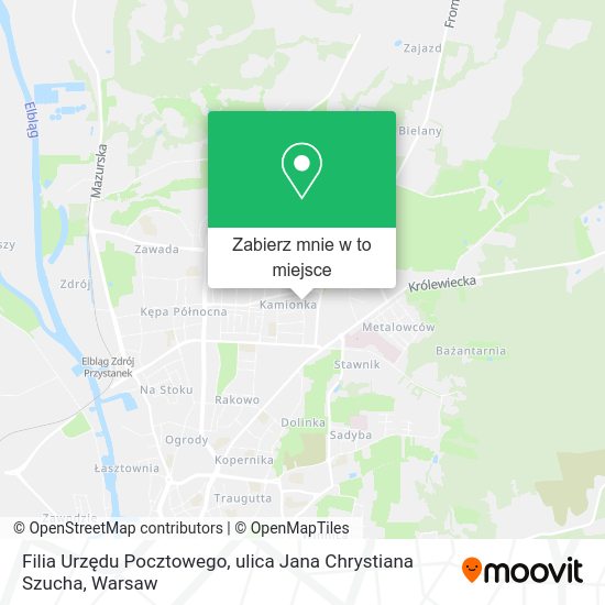 Mapa Filia Urzędu Pocztowego, ulica Jana Chrystiana Szucha