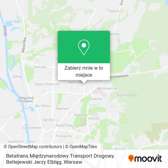 Mapa Betatrans Międzynarodowy Transport Drogowy. Betlejewski Jerzy Elbląg