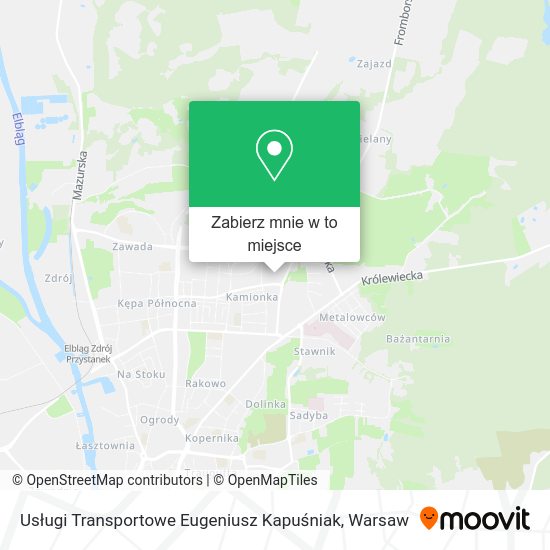 Mapa Usługi Transportowe Eugeniusz Kapuśniak