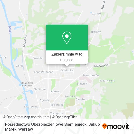 Mapa Pośrednictwo Ubezpieczeniowe Siemieniecki Jakub Marek