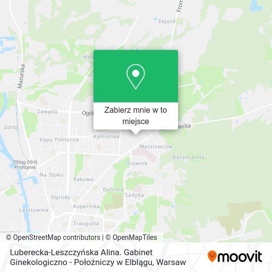 Mapa Luberecka-Leszczyńska Alina. Gabinet Ginekologiczno - Położniczy w Elblągu