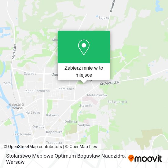 Mapa Stolarstwo Meblowe Optimum Bogusław Naudzidło