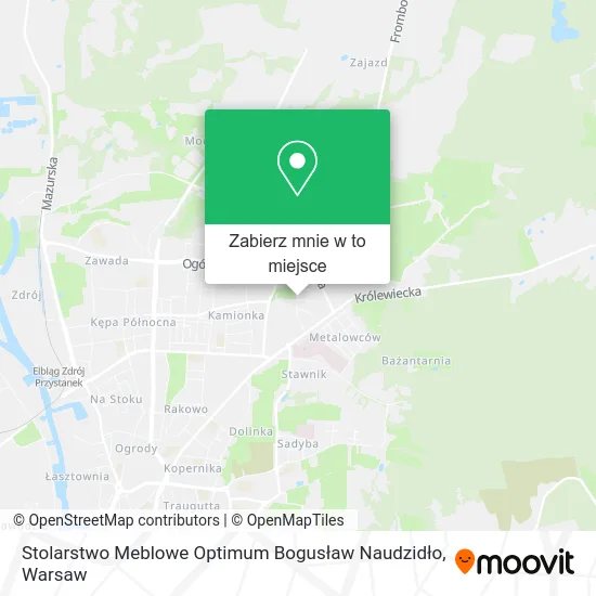 Mapa Stolarstwo Meblowe Optimum Bogusław Naudzidło