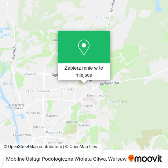 Mapa Mobilne Usługi Podologiczne Wioleta Gliwa