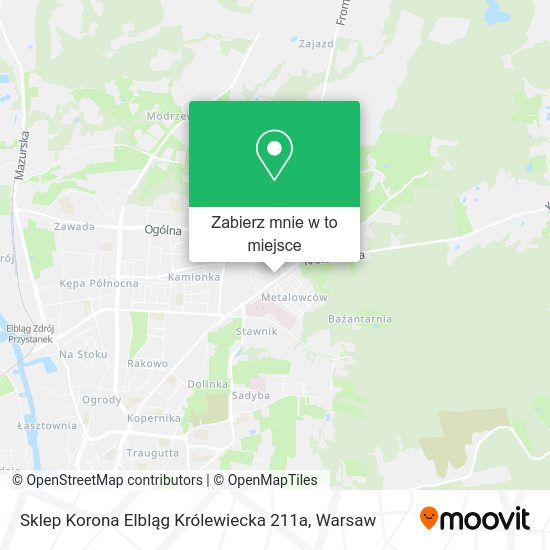 Mapa Sklep Korona Elbląg Królewiecka 211a