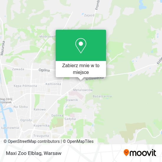 Mapa Maxi Zoo Elblag