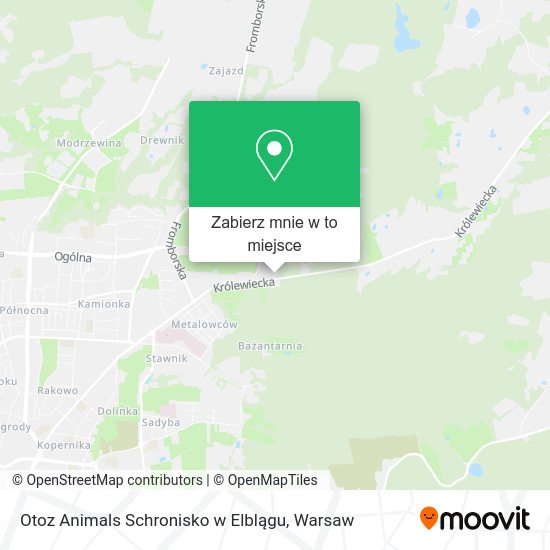 Mapa Otoz Animals Schronisko w Elblągu