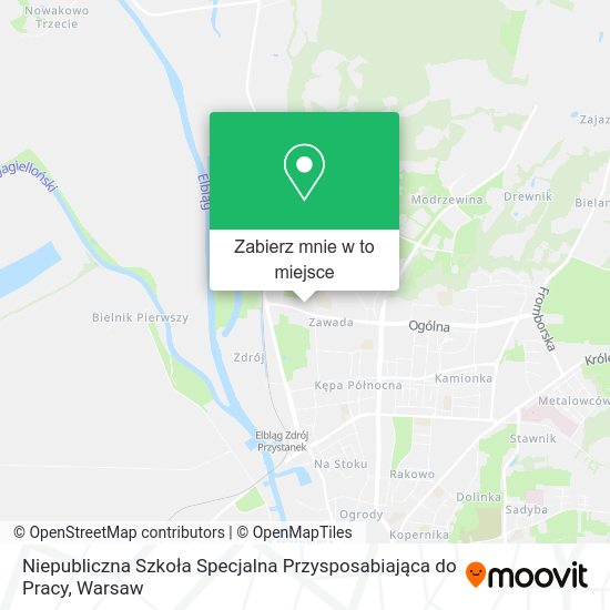 Mapa Niepubliczna Szkoła Specjalna Przysposabiająca do Pracy