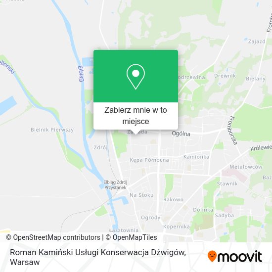 Mapa Roman Kamiński Usługi Konserwacja Dźwigów