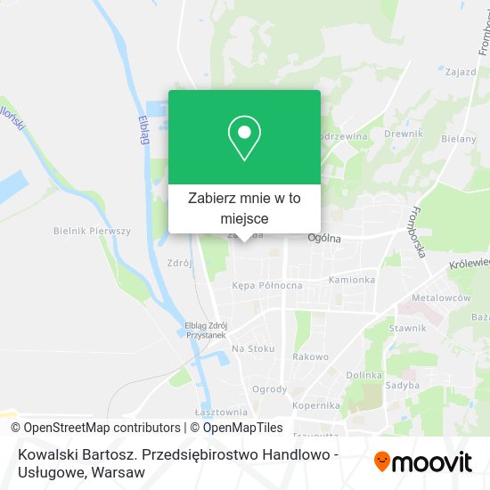 Mapa Kowalski Bartosz. Przedsiębirostwo Handlowo - Usługowe