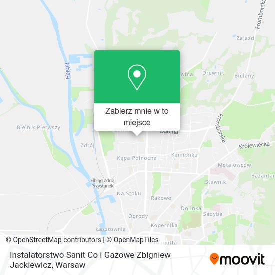 Mapa Instalatorstwo Sanit Co i Gazowe Zbigniew Jackiewicz