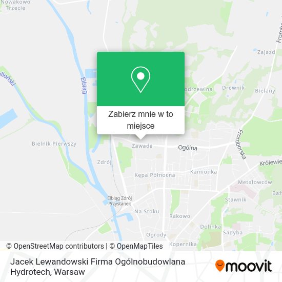 Mapa Jacek Lewandowski Firma Ogólnobudowlana Hydrotech