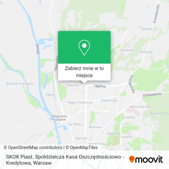 Mapa SKOK Piast. Spółdzielcza Kasa Oszczędnościowo - Kredytowa