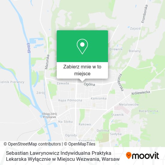 Mapa Sebastian Ławrynowicz Indywidualna Praktyka Lekarska Wyłącznie w Miejscu Wezwania