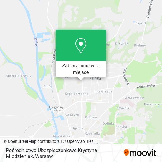 Mapa Pośrednictwo Ubezpieczeniowe Krystyna Młodzieniak