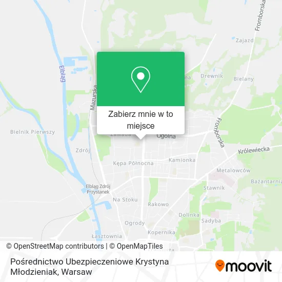 Mapa Pośrednictwo Ubezpieczeniowe Krystyna Młodzieniak