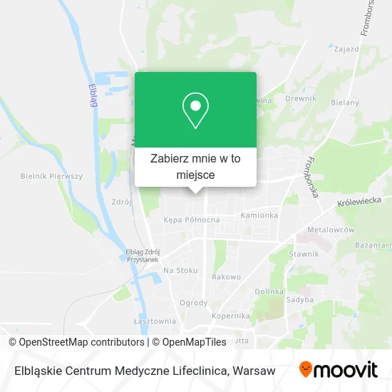 Mapa Elbląskie Centrum Medyczne Lifeclinica