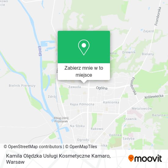 Mapa Kamila Olędzka Usługi Kosmetyczne Kamaro